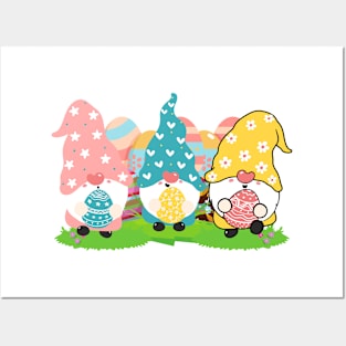 Happy Easter, Easter Gnomes - Cute Easter Gnomes Posters and Art